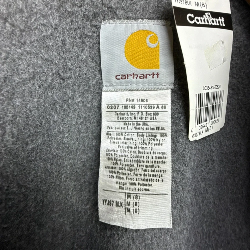 Carhartt‎ Detroit Jacket Fleece Lined Youth Medium (8) YYJ97 BLK Black NWT NOS